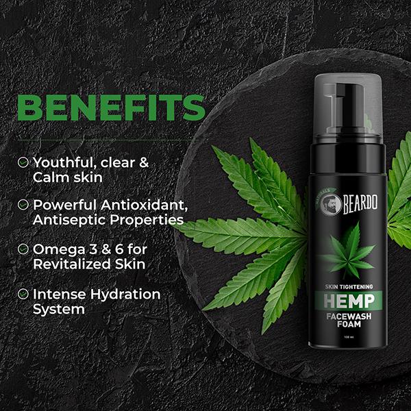 Beardo Skin Tightening Facewash Foam - Hemp 100 ml - Face Wash & Cleansers