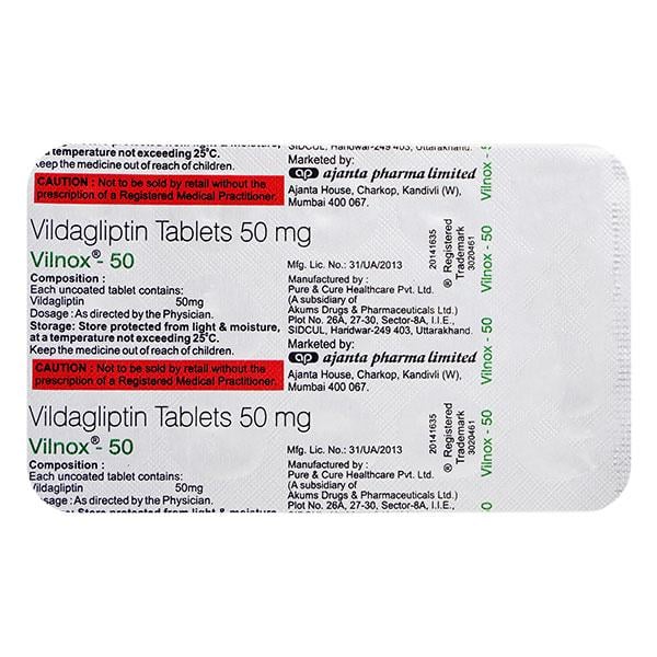 VILNOX 50 Tablet 15's - Diabetes-Ant