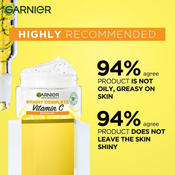 Garnier Bright Complete Vitamin C Serum Gel - Vitamin C + Lemon for Instant Brighter Skin 45gm - Under Eye Creams & Serums