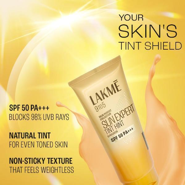 Lakme 9 To 5 Sun Expert Tint Hint Spf 50+++ Sunscreen 100 ml - Face Sunscreen