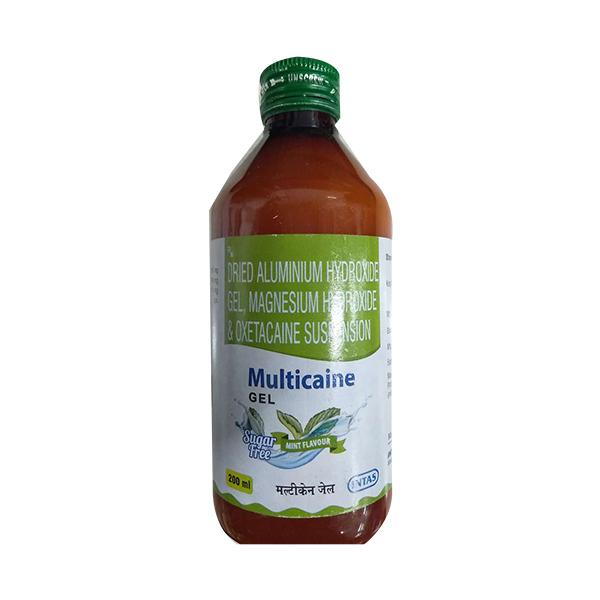 MULTICAINE SUGAR FREE MINT FLAVOUR Gel 200ml - Ulcer/Reflux/Flatulence-Aaa