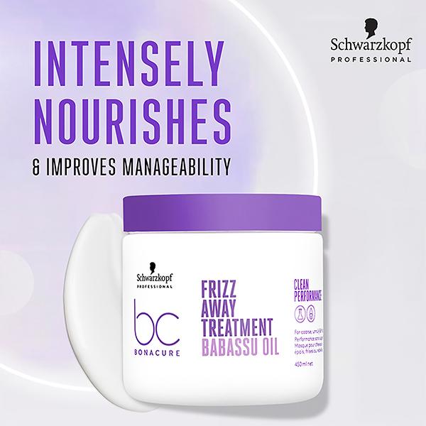 Schwarzkopf Professional Bonacure Frizz Away Treatment with Babassu Oil,with Vegan Keratin 500 ml - Hair Masks & Packs