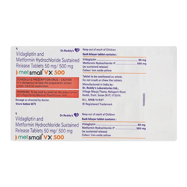 METSMALL VX 500 Tablet 10's - Diabetes-Ant