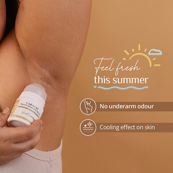 Carmesi Natural Deodorant Roll-On for Women, Controls Sweat & Odour All Day, Sweet Summer 50 ml - Women Deodorants/Roll-Ons