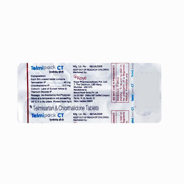 Telmipack CT 40/12.5mg Tablet 10'S - Hypertension-Ang