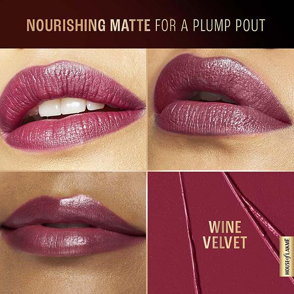 Lakme Ultimat Glam Satin Matte Lipstick -Winevelvt-UW2 4.3 g - Lipsticks