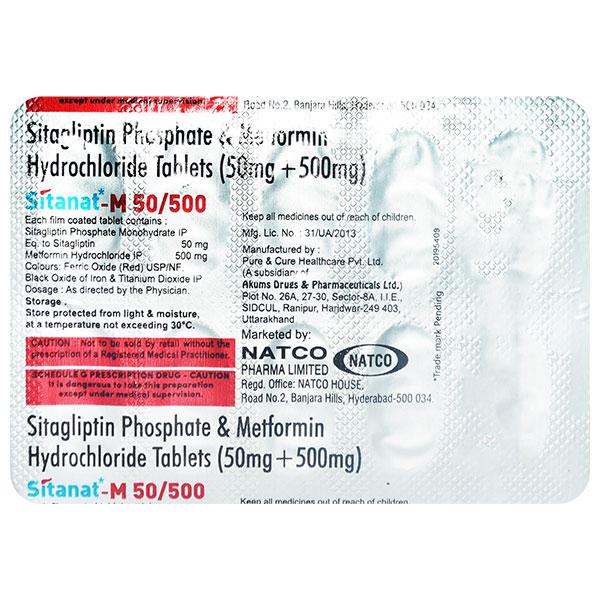 SITANAT M 50/500 Tablet 10's - Diabetes-Ant