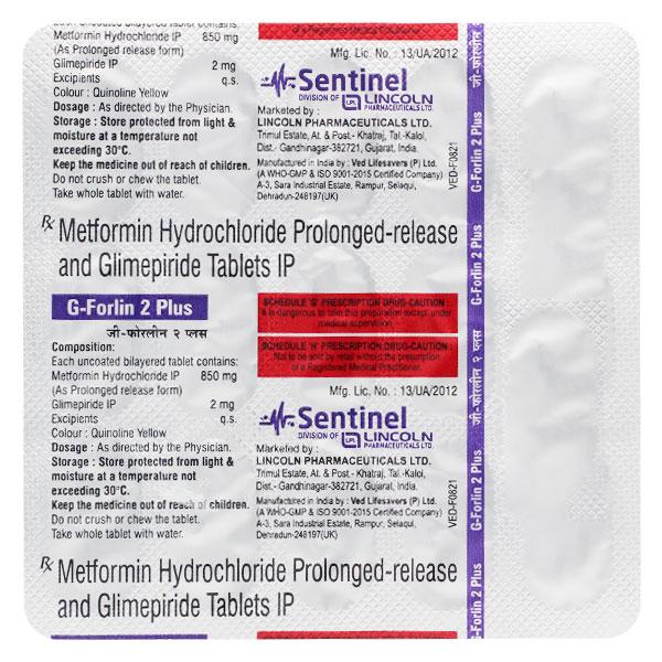G FORLIN PLUS 2 Tablet 15's - Diabetes-Ant