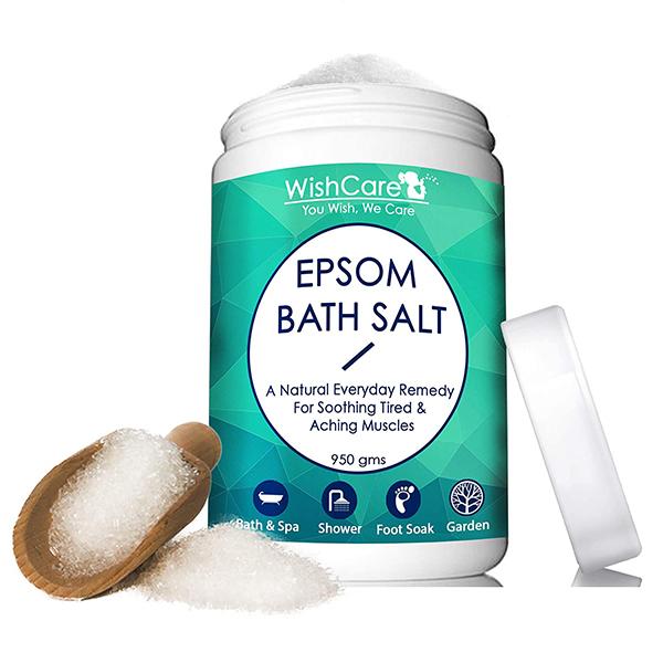 Netmeds | WishCare Pure Epsom Bath Salt - Bath Salts for Calming & Relaxing Body Muscles 950 gm
