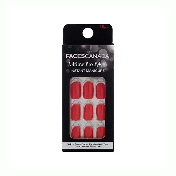 Faces Canada Ultime Pro Splash Instant Manicure - Paprika, Press On Nail Extensions - 16 Pcs 1's - Nail Art