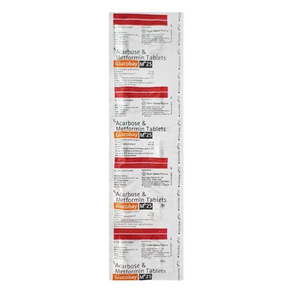Glucobay M 25mg Tablet 10'S - Diabetes-Ant
