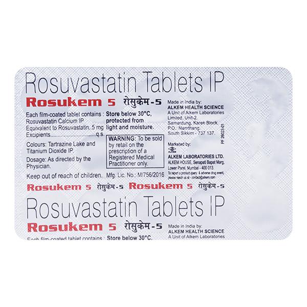 Rosukem 5mg Tablet 15'S - High Cholesterol-Dys