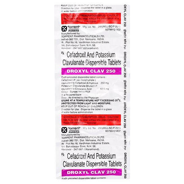 Droxyl Clav 250mg Tablet 10'S - Bacterial Infections-Cep