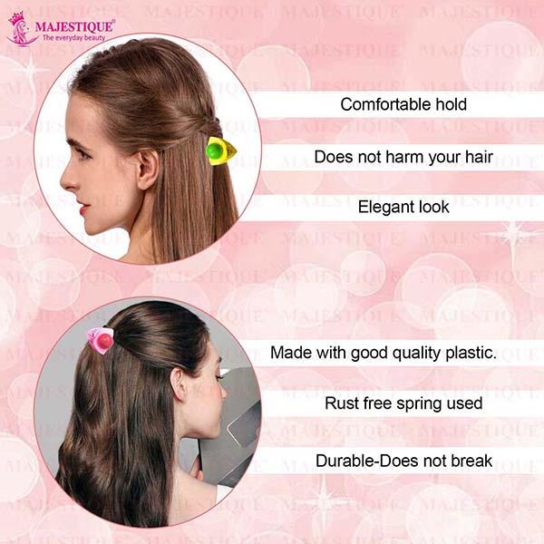 Majestique Stylish Premium Matte Plastic Hair Clutcher, Claw Clip, For Women, Girl Multicolor 5's - Hair Clips/Bands