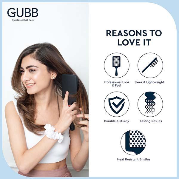 GUBB Paddle Hair Brush, Medium - Vogue Range 180 gm - Hair Brushes