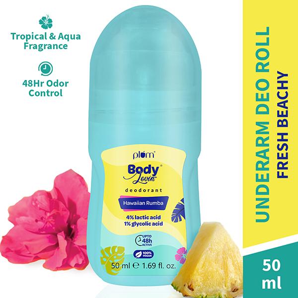 Netmeds | Plum Bodylovin Hawaiian Rumba Deodorant Roll-On, 48 Hour Odor Control 50 ml