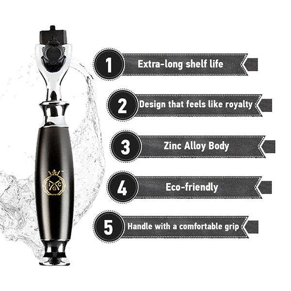 India Grooming Club Matte black Shaving Razor Handle 1's - Shavers