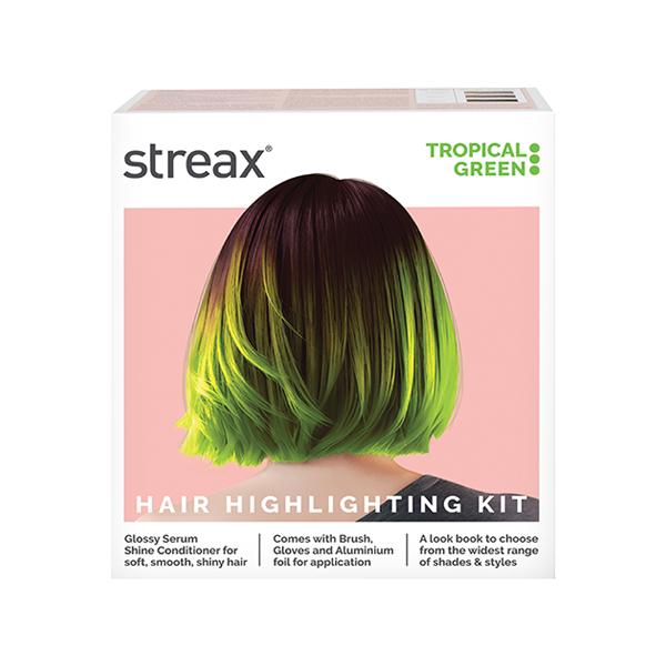Netmeds | Streax Ultralights Hair Colour Highlight Kit, Green Hair Colour, Tropical Green, 1's