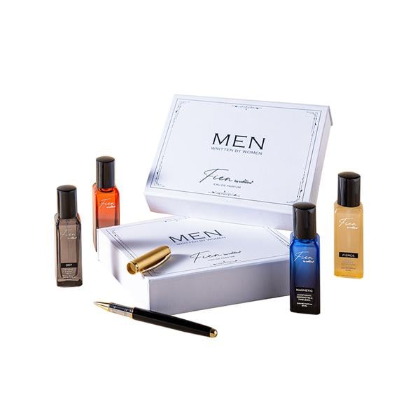 Netmeds | Mcaffeine Fien Men Written By Women - Perfume Gift Set For Men, 12 Hrs Long Lasting EDP 20Ml Each 4's