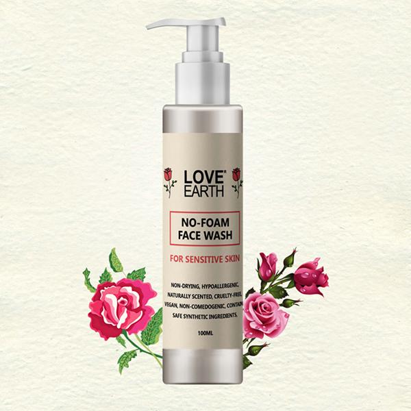 Love Earth No Foam Face Wash for Normal to Sensitive Skin Soap Free, Non-Irritating 100 ml - Face Wash & Cleansers
