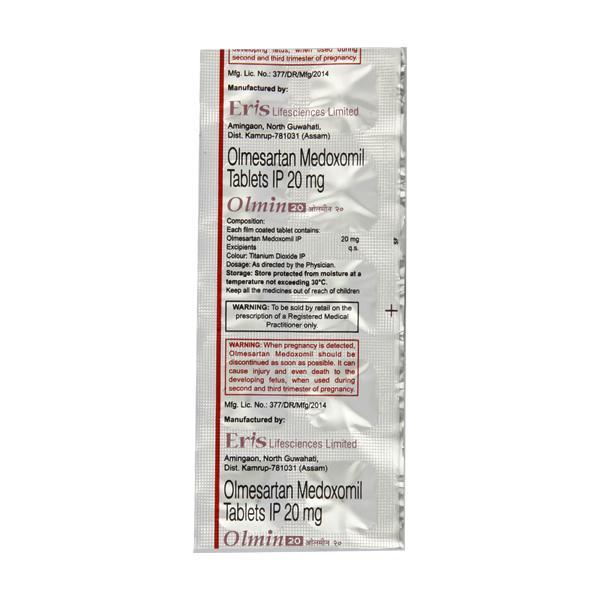 Olmin 20mg Tablet 10'S - Hypertension-Ang