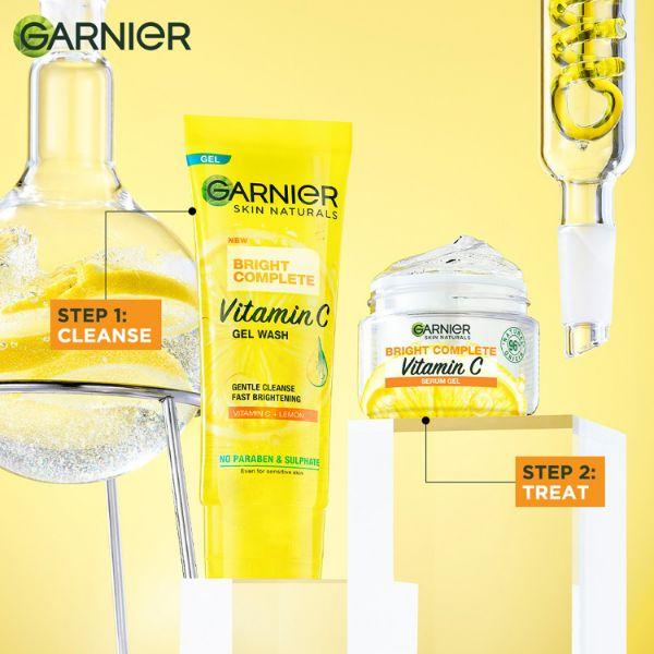 Garnier Bright Complete Vitamin C Serum Gel - Vitamin C + Lemon for Instant Brighter Skin 45gm - Under Eye Creams & Serums