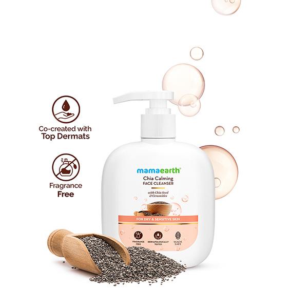 Mamaearth Chia Calming Face Cleanser with Chia Seed & Ceramides 180 ml - Face Wash & Cleansers