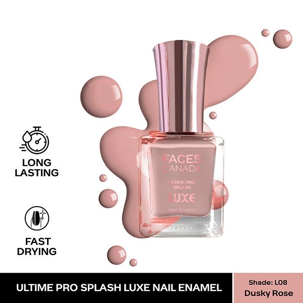 Faces Canada Ultime Pro Splash Luxe Nail Enamel - Dusky Rose (L08) 12 ml - Nail Polish