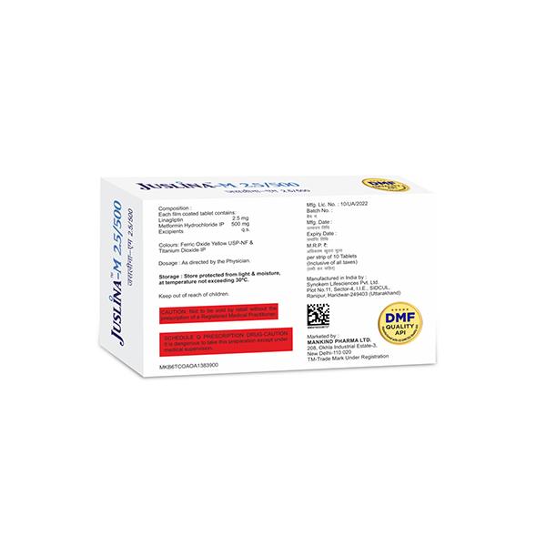 JUSLINA M 2.5/500 Tablet 10's - Diabetes-Ant