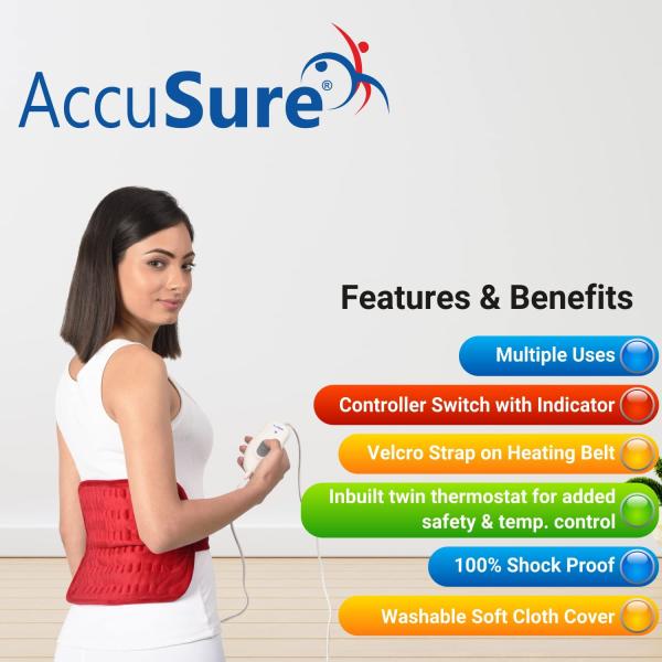 AccuSure Fabric Heating Pad - Maroon (Regular) 1's - Hot Pack/Ice Bag