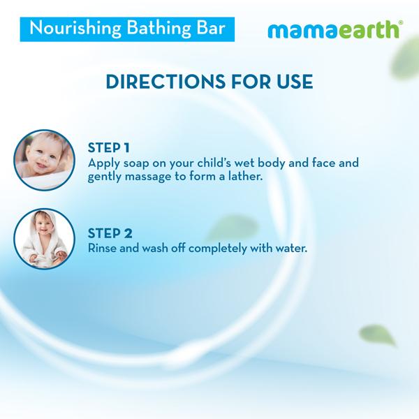 Mamaearth Nourishing Kids Bathing Bar Glycerin Coconut Oil & Fruit Extracts 2 Years + (75gm X 5) 1's - Baby Soap