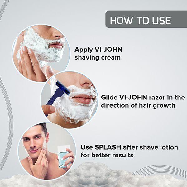 VI-John Premium Lather Shaving Cream with Moisturizers for Extra Smooth Shave 91 gm - Shaving Creams
