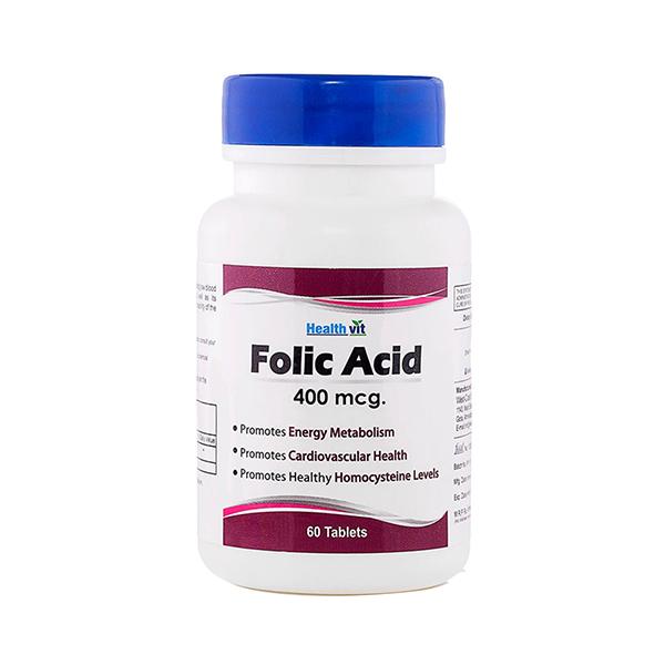 Netmeds | Healthvit Folic Acid 400mcg- Tablets 60's