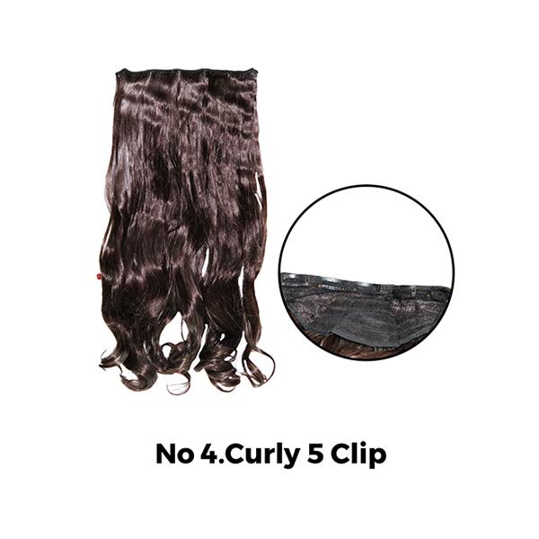 Netmeds | Bronson Professional Hair Extensions Out Curl 5 Clip-In 24 inch Dark Brown No 4 1's