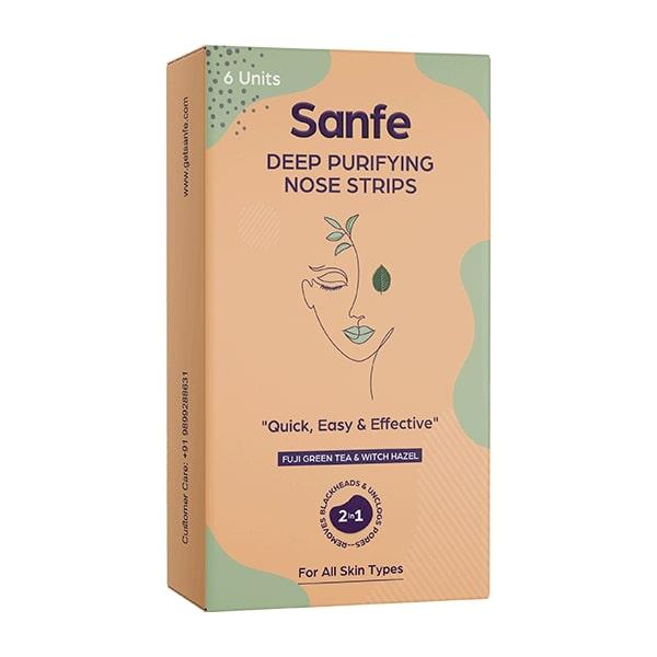Netmeds | Sanfe Deep Purifying Nose Strips - Fuji Green Tea & Witch Hazel 6's