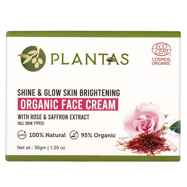 Plantas Shine & Glow Skin Brightening Organic Face Cream 30 gm - Face Creams