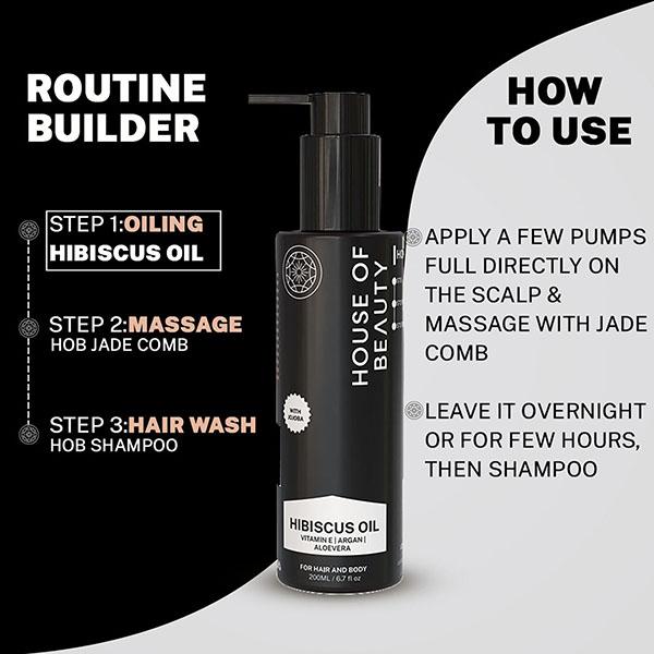 House of Beauty Hibiscus Oil For Hairfall, Soft Skin, Aids Psoriasis For Body & Hair 200ml - Hair Oils