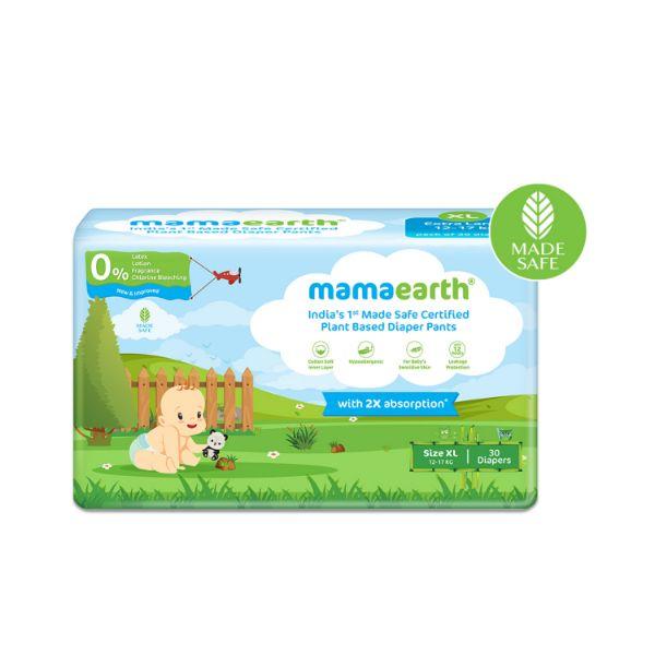 Mamaearth Plant-Based Diaper Pants for Babies - 12-17 kg (Size XL - Diapers) 30's - Diapers & Wipes