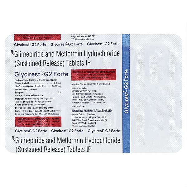 GLYCIREST G2 FORTE Tablet 10's - Diabetes-Ant