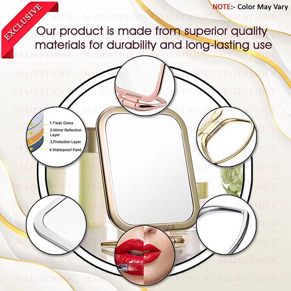 Majestique Table Top Double Side Makeup Mirror, 1X/20X Magnifying Mirror, 180 Degree - Multicolor 1's - Mirror