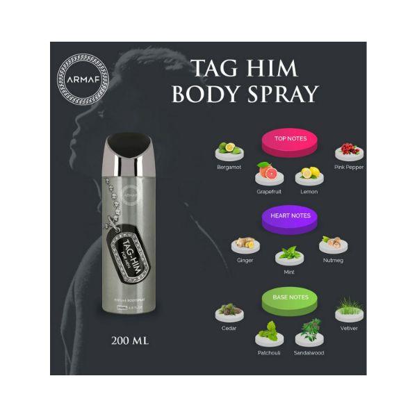 Armaf Tag Him Deodorant Body Spray 200 ml - Men Deodorants/Roll-Ons