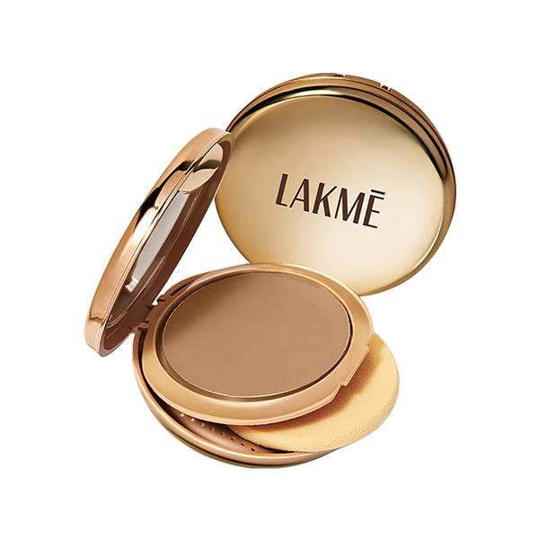 Lakme 9to5 Unreal Dual Cover Pressed Powder, 2 In 1 Compact + Foundation, 34 Almond, 9 gm - Compact Powder