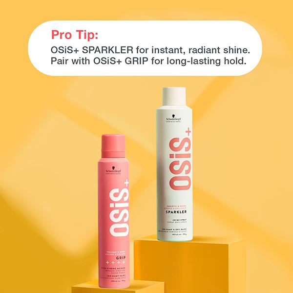 Schwarzkopf Professional OSiS+ Sparkler Hair Styling Shine Spray, Frizz Free Shine, Vegan, Silicone-free, Heat protection Hair Spray 300 ml - Hair Sprays & Mists