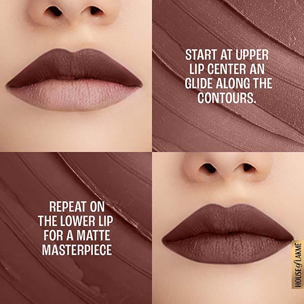 Lakme 9to5 Powerplay Priming Matte Lipstick, Lasts 16hrs, Brown Walnut, 3.6 gm - Lipsticks