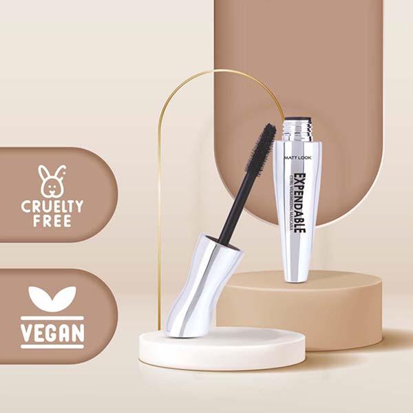 Matt Look Expendable Curl Volumizing Mascara, Instant 3X Volume, Clump- Free Lashes-Black 12.5 ml - Mascaras