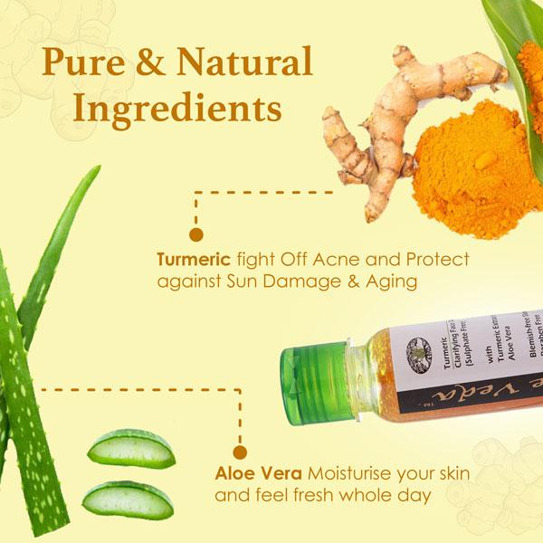 Aloe Veda Clarifying Herbal Face Wash - Turmeric 100 ml - Face Wash & Cleansers