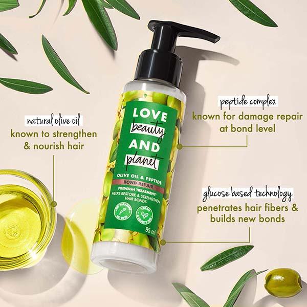 Love beauty And planet Olive oil & Peptide Bond Repair Prewash Treatment - 95 ml - Hair Masks & Packs