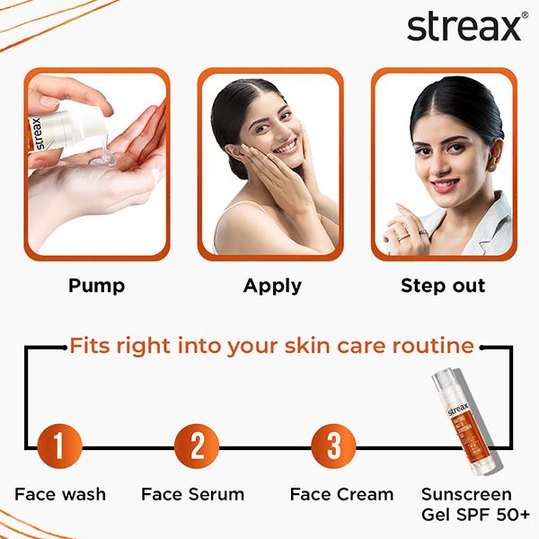 Streax Invisible Matte Gel Sunscreen SPF 50 PA+++, spf 50 , dry skin & combination skin 50 g - Face Sunscreen