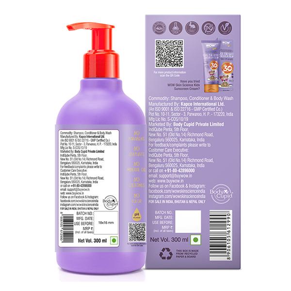 Wow Life Science Kids 3 in 1 Tip to Toe Wash - Strawberry 300 ml - Baby Body Wash