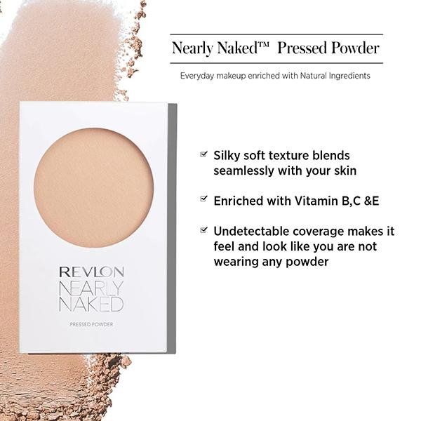 New Revlon Nearly Naked Pressed Powder - Medium 8 Gm - Compact Powder